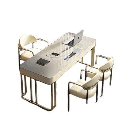 Mobili da ufficio in marmo Tavolo da ufficio a forma di L per mobili commerciali