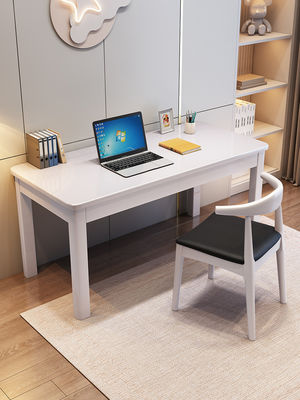 Melamina in legno massello scrivania per ufficio per computer per studio a casa e combinazione di sedia da letto