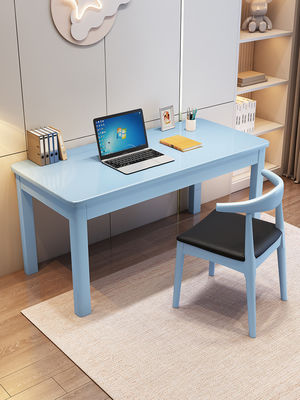 Melamina in legno massello scrivania per ufficio per computer per studio a casa e combinazione di sedia da letto