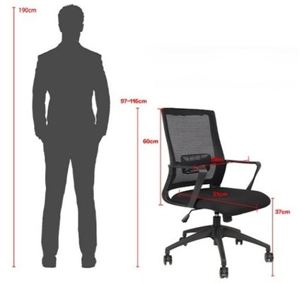 Sedia per computer per ufficio per ufficio Sedia girevole per casa con maglia e tessuto traspiranti