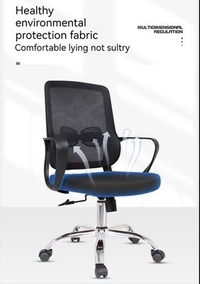 Poltrona da ufficio in rete a telaio bianco di design moderno per studenti e dipendenti sdraiati