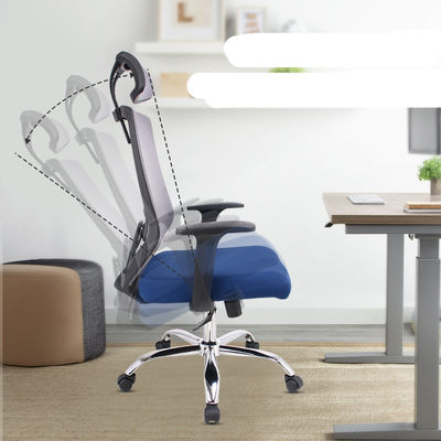 Modern Design High Back Office Chair con funzione girevole e cuscino blu OEM ODM