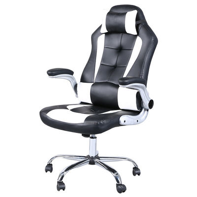 Sedile da gioco confortevole e moderno con poggiatesta e supporto lombare per adulti bianco