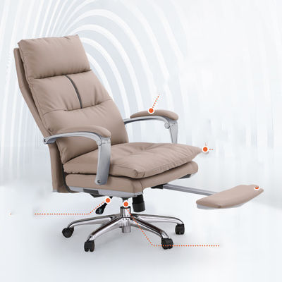 Sedile da ufficio in pelle originale con poggiapiedi regolabile in altezza e design moderno