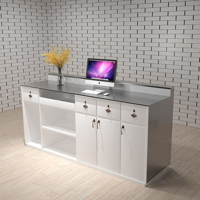 Tavolo della reception OEM con cassetti e armadi realizzati in cartone di melamina MDF/MFC E1