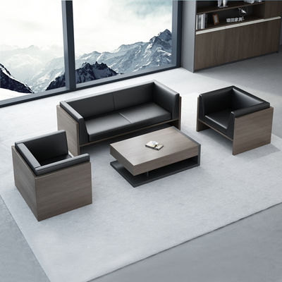 Sezione mobili per ufficio di lusso 1 2 3 posti Set in pelle di mucca di design in legno