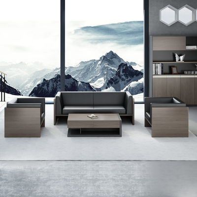 Sezione mobili per ufficio di lusso 1 2 3 posti Set in pelle di mucca di design in legno