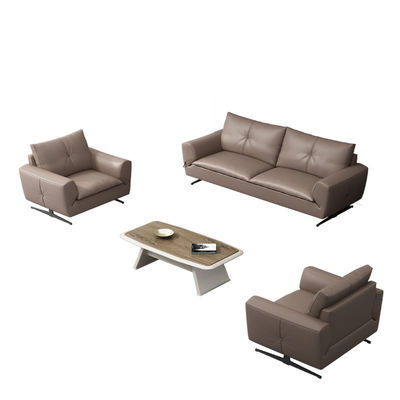 Set di divani sezionali in pelle grigia per divani modulari per mobili da ufficio scolastici