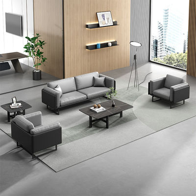 Divano leggero di lusso italiano in pelle moderna tavolo da caffè set per ufficio divano sezionale
