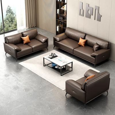 Sala conferenze ufficio Divano sezionale Set 1 1 2 con tavolo da tè in cuoio di design italiano