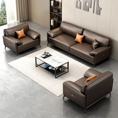 Sala conferenze ufficio Divano sezionale Set 1 1 2 con tavolo da tè in cuoio di design italiano