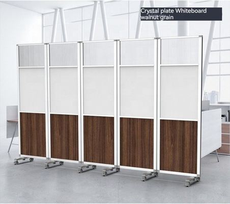 Moderno divisore di ufficio portatile su ruote con parete divisoria a schermo pieghevole