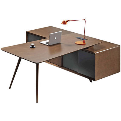 Mobili da ufficio di design contemporaneo Stazione di lavoro a forma di L per un manager moderno