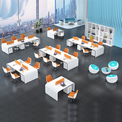 Imballaggio della posta Modern Simple White Lacquer Staff Desk per 4 persone in Office Design