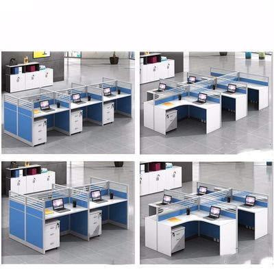 Mobili da ufficio modulari e personalizzabili Stazione di lavoro a schermo per 4 persone con spazio da scrivania