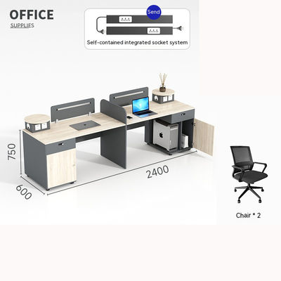Modello in legno massello da 6 a 4 persone Tavolo a doppio posto Stazione di lavoro Tavolo e sedia per computer