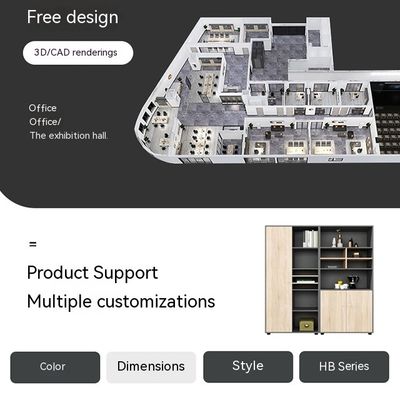 Archivio dati libreria di combinazione di file in legno per ufficio in stile design semplice