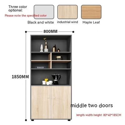Archivio dati libreria di combinazione di file in legno per ufficio in stile design semplice