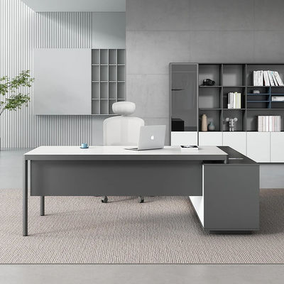 Moderno in forma di L PANEL Legno mobili ufficio amministrativo scrivania e sedia per il capo CEO