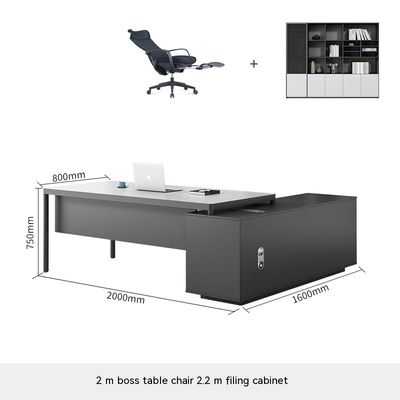 Moderno in forma di L PANEL Legno mobili ufficio amministrativo scrivania e sedia per il capo CEO
