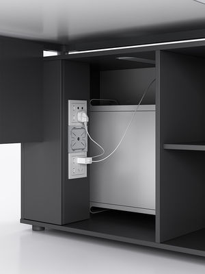 Moderno in forma di L PANEL Legno mobili ufficio amministrativo scrivania e sedia per il capo CEO