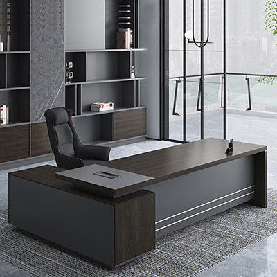 Luxury Modern Wood Design Executive L-Shaped President's Desk per mobili da ufficio
