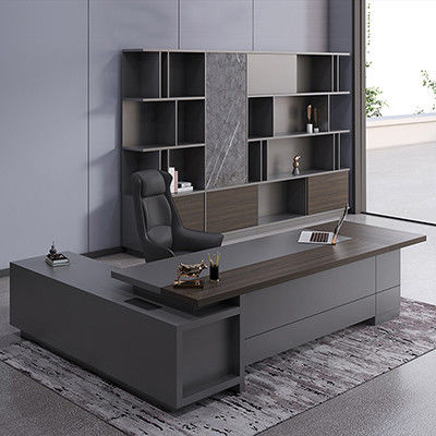 Luxury Modern Wood Design Executive L-Shaped President's Desk per mobili da ufficio