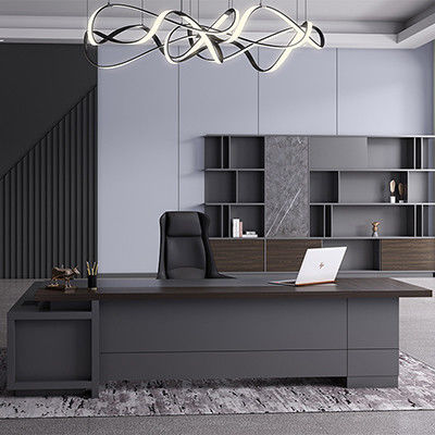 Luxury Modern Wood Design Executive L-Shaped President's Desk per mobili da ufficio