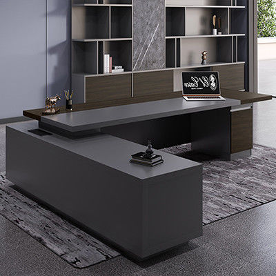 Luxury Modern Wood Design Executive L-Shaped President's Desk per mobili da ufficio