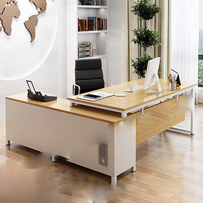 Moderno stile semplice MDF Materiale L Forma capo Amministratore Delegato ufficio scrivania esecutiva scrivania con armadio
