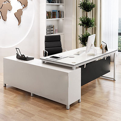 Moderno stile semplice MDF Materiale L Forma capo Amministratore Delegato ufficio scrivania esecutiva scrivania con armadio
