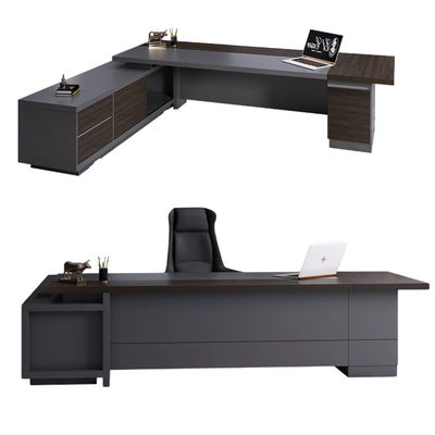 Modern Office Desk Boss Desk End Computer Desk a forma di L con 50 mm di spessore