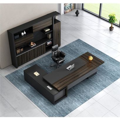 Modern Office Desk Boss Desk End Computer Desk a forma di L con 50 mm di spessore