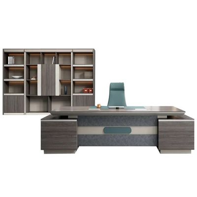 Colori personalizzati Moderno stile semplice L Forma MDF Boss Direttore Delegato Scrivania con armadio
