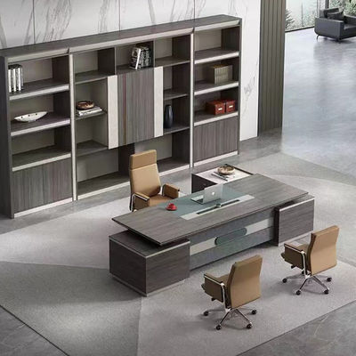 Colori personalizzati Moderno stile semplice L Forma MDF Boss Direttore Delegato Scrivania con armadio