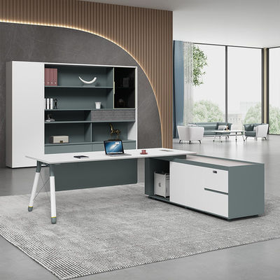 Modern L-shaped Executive Desk Tavolo da ufficio in legno per il CEO Manager in colori personalizzati
