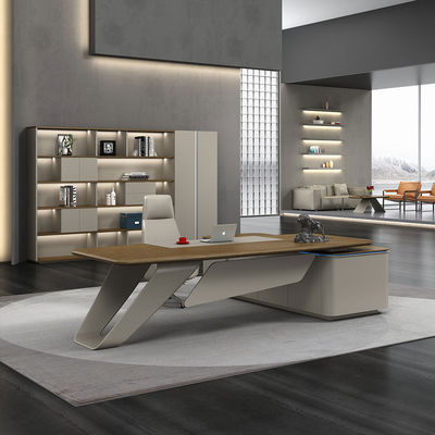 Pannello di legno Pittura ad alto lucido Lacca scomparsa Modern Executive Office Manager Desk