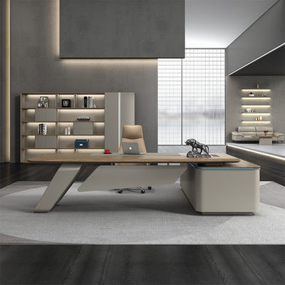 Pannello di legno Pittura ad alto lucido Lacca scomparsa Modern Executive Office Manager Desk