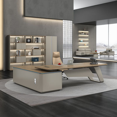 Pannello di legno Pittura ad alto lucido Lacca scomparsa Modern Executive Office Manager Desk