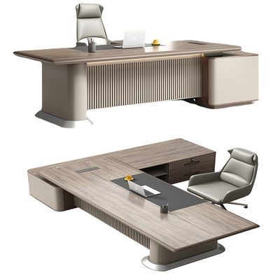 Modern Boss Home Office impermeabile L-shaped Computer Desk con PANEL Design in stile legno