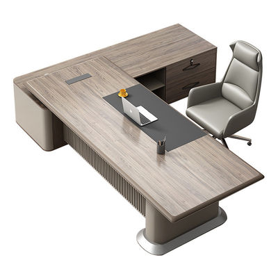 Modern Boss Home Office impermeabile L-shaped Computer Desk con PANEL Design in stile legno