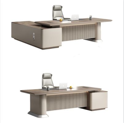 Modern Boss Home Office impermeabile L-shaped Computer Desk con PANEL Design in stile legno