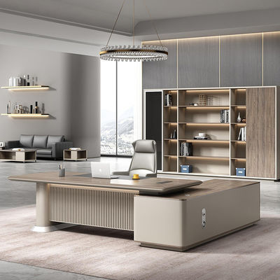 Modern Boss Home Office impermeabile L-shaped Computer Desk con PANEL Design in stile legno