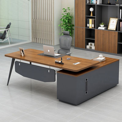 Modern Wooden Executive Desks Business Type L Shape Office Desk con armadietto di lunghe dimensioni