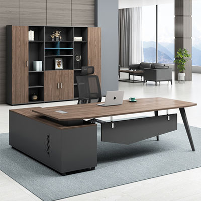 Modern Wooden Executive Desks Business Type L Shape Office Desk con armadietto di lunghe dimensioni