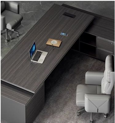 Scrivania di ufficio con vernice processo di cottura legno intagliato bordo del tavolo disegno