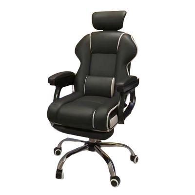 135 gradi inclinabile PU pelle ergonomico sedia da gioco con poggiapiedi in nero e rosa