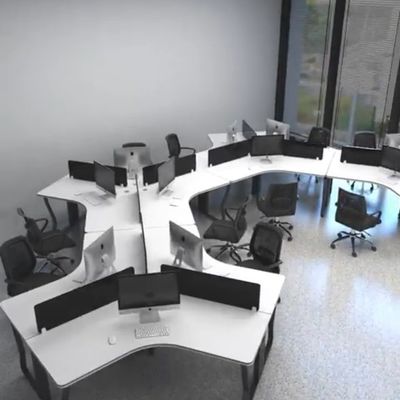 6 persone MDF Office Workstation con design e funzione contemporanea scrivania