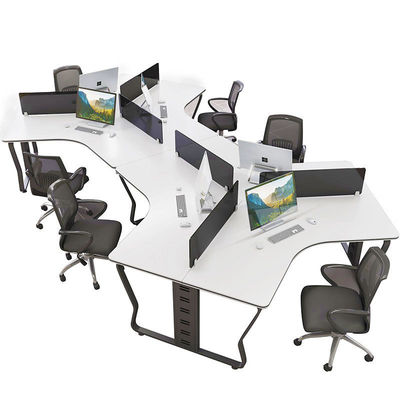 6 persone MDF Office Workstation con design e funzione contemporanea scrivania