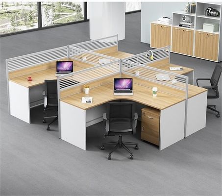 Colori personalizzati 4 persone divisori ufficio tavolo Stazione di lavoro con design estensibile